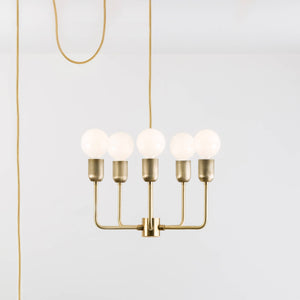 5-Arm Bend Plug-In Chandelier