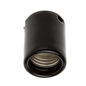 Grounded Porcelain Socket - Black